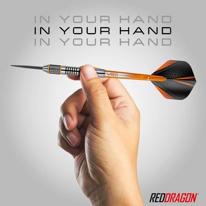 Amberjack Professional Darts Set - 90% Tungsten Darts with Flights & Shafts - Available in Multiple Barrel Designs, Soft Tip 18G and Steel Tip 22G - 30G