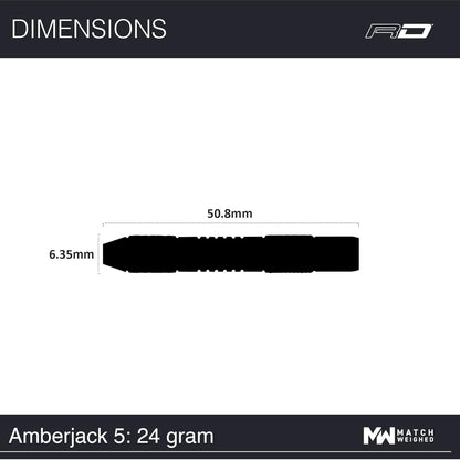 Amberjack Professional Darts Set - 90% Tungsten Darts with Flights & Shafts - Available in Multiple Barrel Designs, Soft Tip 18G and Steel Tip 22G - 30G